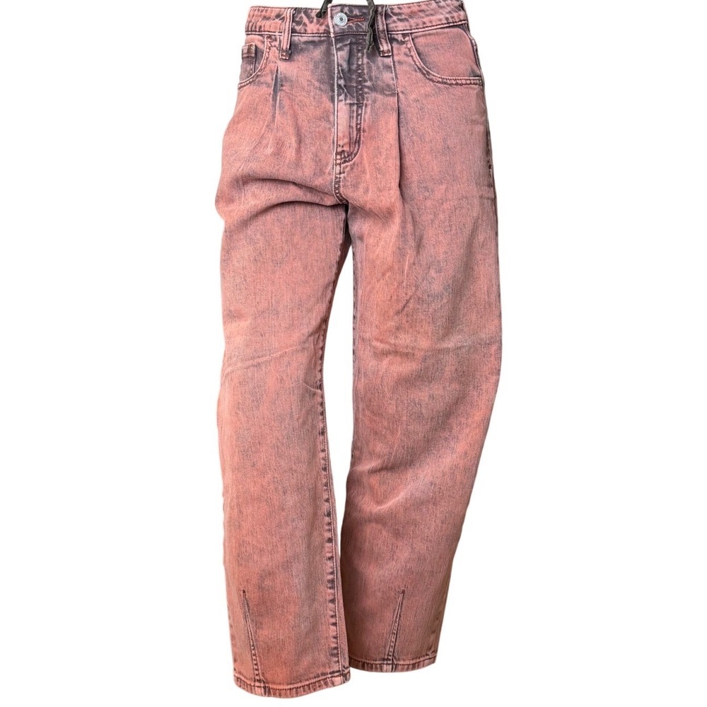Pilcro Barrel Leg Jeans Acid Wash Pink Grunge Indie Sleaze Streetwear Size 29